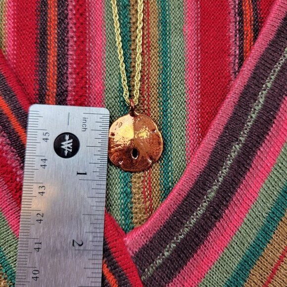Copper Tone Sand Dollar Necklace Natures Jewelry‎ Gold Tone Chain Beachy - Picture 4 of 10